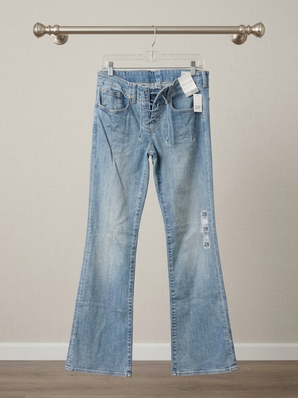 GAP Light Blue Lace-Up Flare Jeans